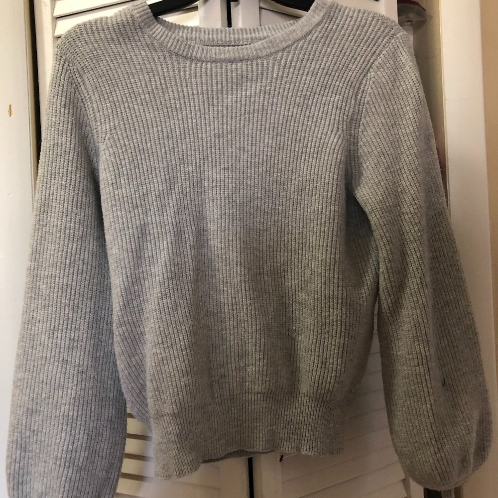 So Sweater Womens M Gray Solid Long Sleeve Stretch Knit Pullover Knitted